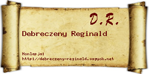 Debreczeny Reginald névjegykártya